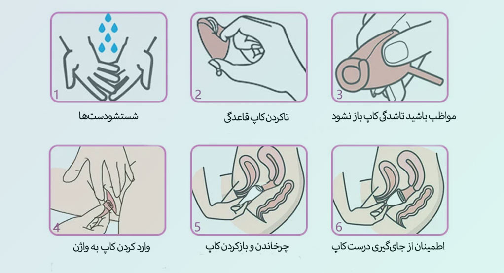 طریقه استفاده از کاپ قاعدگی