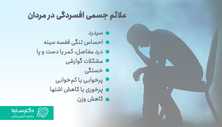 علائم جسمی افسردگی در مردان
